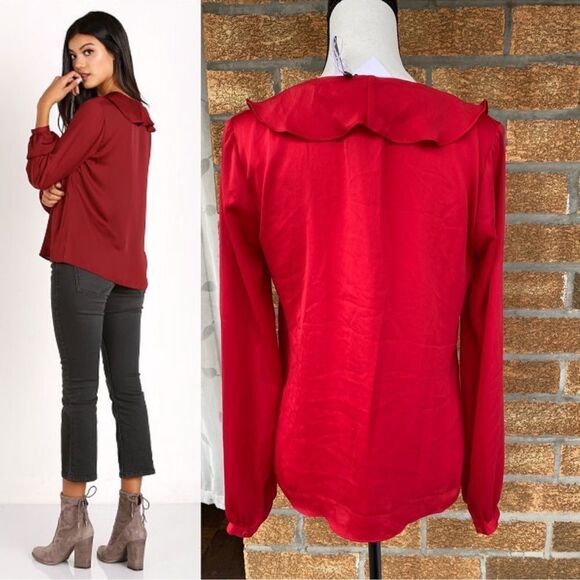 L'Academie The Ruffle Boho Blouse
Cabernet small - Picture 2 of 10